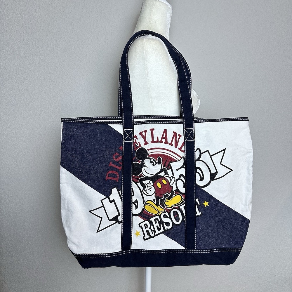 Vintage Disneyland Disney Resort Mickey Mouse Canvas Travel Bag Tote "1955" Logo - Picture 13 of 13